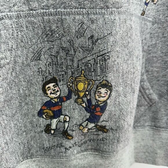 Polo Ralph Lauren Men’s Unisex Cartoon Rugby All Over Printed Fleece Heather Gra - Picture 9 of 16